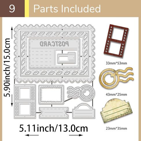 UNICRAFTALE 9Pcs Postcard Frame Cutting Dies Stencils Stamp Theme Carbon Steel Embossing Template Border Background Metal Die Cuts for DIY Card Making Scrapbooking Photo Album Paper Card Decor in Saudi Arabia