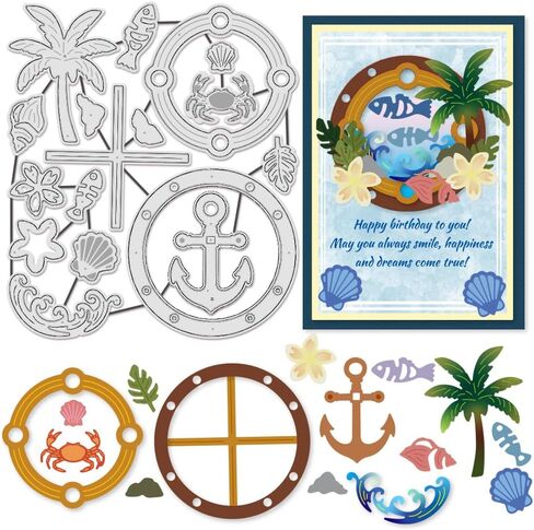 UNICRAFTALE 9Pcs Postcard Frame Cutting Dies Stencils Stamp Theme Carbon Steel Embossing Template Border Background Metal Die Cuts for DIY Card Making Scrapbooking Photo Album Paper Card Decor in Saudi Arabia