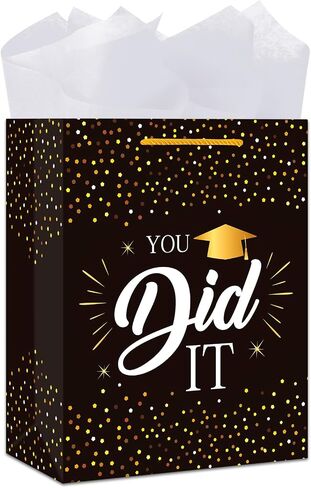 BIZIBAFF Graduation Gift Bag 2025-13" Large Gift Bags with Tissue Paper You Did It Gift Bag for High School College Graduates Class of 2025 Graduation Party Favor Bags in Saudi Arabia