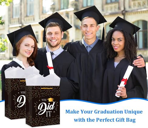 BIZIBAFF Graduation Gift Bag 2025-13" Large Gift Bags with Tissue Paper You Did It Gift Bag for High School College Graduates Class of 2025 Graduation Party Favor Bags in Saudi Arabia