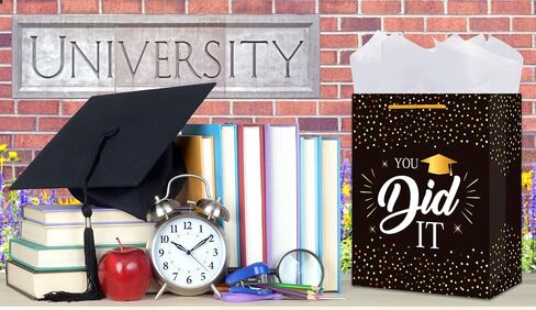 BIZIBAFF Graduation Gift Bag 2025-13" Large Gift Bags with Tissue Paper You Did It Gift Bag for High School College Graduates Class of 2025 Graduation Party Favor Bags in Saudi Arabia