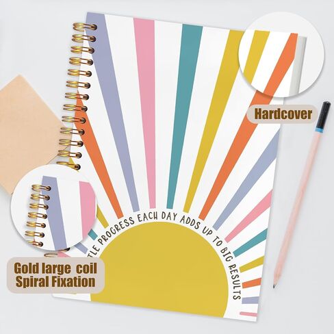 Boho Sunshine Inspirational Notebook ، مجلة اقتباس تحفيزي ، Colorful A A Little Progress كل يوم تأكيد إيجابي Journal Notebook Dourn in Kuwait