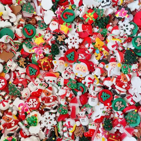 Ulalaza 100pcs Multi-colored Resin Animal, Fruit, Heart, Star, Tree Shaped Scrapbooking Embellishments in Saudi Arabia