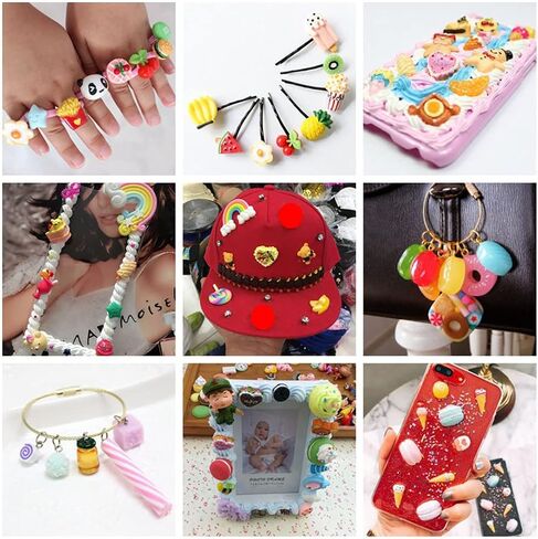 Ulalaza 100pcs Multi-colored Resin Animal, Fruit, Heart, Star, Tree Shaped Scrapbooking Embellishments in Saudi Arabia