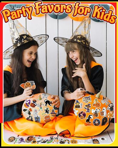 300 Pcs Halloween Pumpkin Stickers for Kids, Halloween Party Favors, Bulk Crafts Prizes & Goodie Bags Stuffers, Waterproof Vinyl Water Bottle Stikers Pack in Saudi Arabia