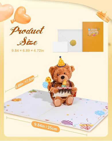 Pop Up Birthday Card with Envelope - 3D Corgi Themed Pop Up Funny Dog Birthday Card with Blank Note, Surprise Gifts for Kids Girl Boy Daughter Son Sister Grandson Dog Lover Women Friend in Kuwait