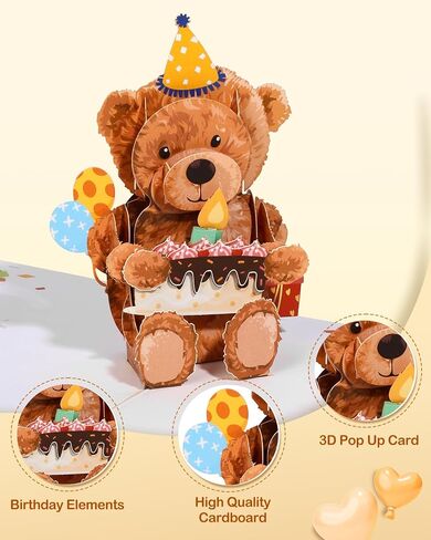 Pop Up Birthday Card with Envelope - 3D Corgi Themed Pop Up Funny Dog Birthday Card with Blank Note, Surprise Gifts for Kids Girl Boy Daughter Son Sister Grandson Dog Lover Women Friend in Kuwait