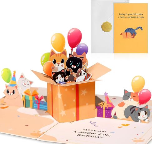 Pop Up Birthday Card with Envelope - 3D Corgi Themed Pop Up Funny Dog Birthday Card with Blank Note, Surprise Gifts for Kids Girl Boy Daughter Son Sister Grandson Dog Lover Women Friend in Kuwait