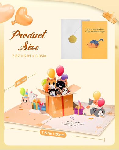 Pop Up Birthday Card with Envelope - 3D Corgi Themed Pop Up Funny Dog Birthday Card with Blank Note, Surprise Gifts for Kids Girl Boy Daughter Son Sister Grandson Dog Lover Women Friend in Kuwait