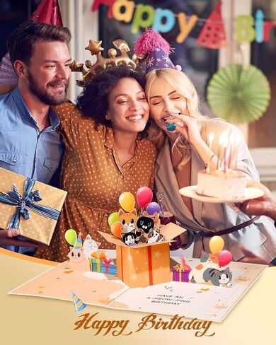 Pop Up Birthday Card with Envelope - 3D Corgi Themed Pop Up Funny Dog Birthday Card with Blank Note, Surprise Gifts for Kids Girl Boy Daughter Son Sister Grandson Dog Lover Women Friend in Kuwait