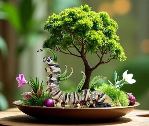 1" Tall Bee Blown Glass Figurine Crystal Insects Dollhouse Replica Miniature Realistic Animal Flamework Collectible Gift and Decor in Saudi Arabia
