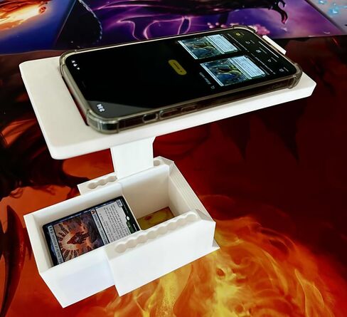 مربع المسح العالمي Stand For Trading Card Scan مع حبل الهاتف وبطاقة الشريحة Bin | متوافق مع tcgplayer ، مانابوكس والمزيد | صنع في الولايات المتحدة | يحمل 170+ بطاقة | وعرة وسهلة الاستخدام in Saudi Arabia