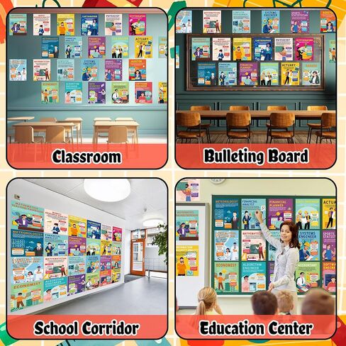 EYxsaxenk Math Posters for Classroom Middle School - 24Pcs Educational Math Career Awareness Posters 11.8x9.4in Paper Wall Art Prints for School Office Classroom Room Wall Decoration Teacher Supplies in Saudi Arabia