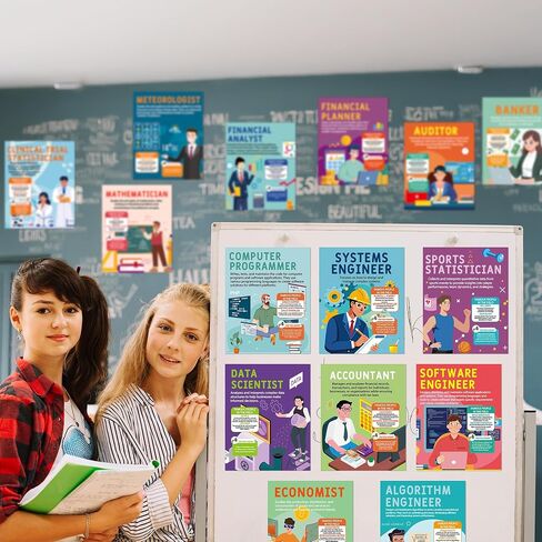 EYxsaxenk Math Posters for Classroom Middle School - 24Pcs Educational Math Career Awareness Posters 11.8x9.4in Paper Wall Art Prints for School Office Classroom Room Wall Decoration Teacher Supplies in Saudi Arabia