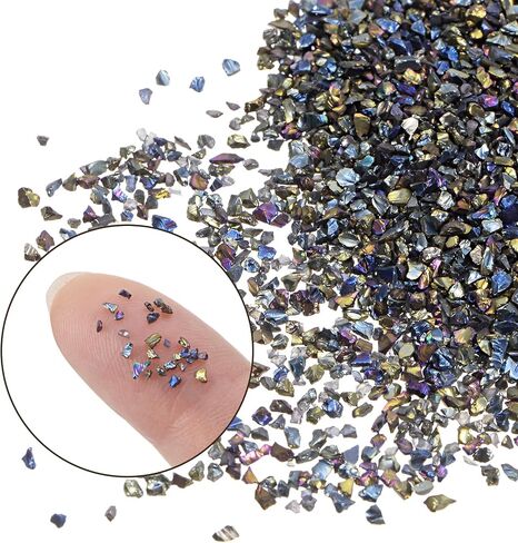 6 ألوان رقائق زجاجية مكسور - [1-3mm × 33g] سلسلة ألوان ملونة من الزجاج المعدني غير المنتظم لاستخدام الديكور DIY ، السطح الكهربائي in Saudi Arabia