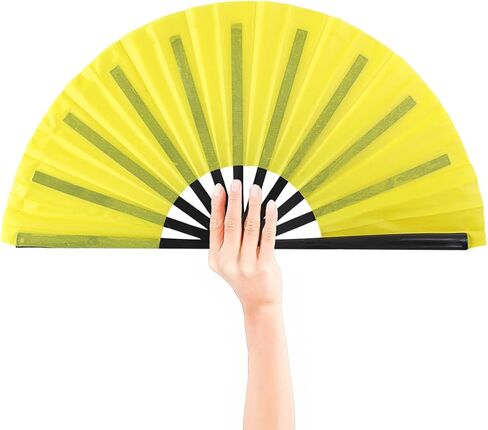 2 Pack Large Folding Hand Fan for Men/Women, Vintage Retro Fabric Fans, Chinese Kung Fu Tai Chi Hand Fan for Festival, Dance, Gift, Performance, Decorations (White) in Saudi Arabia