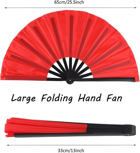 2 Pack Large Folding Hand Fan for Men/Women, Vintage Retro Fabric Fans, Chinese Kung Fu Tai Chi Hand Fan for Festival, Dance, Gift, Performance, Decorations (White) in Saudi Arabia