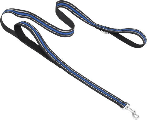 Magshion 60 inch (5 ft) Heavy Duty Dog Leash with 2 Comfortable Padded Handles, Traffic Handle for Extra Control, Reflective Walking Lead for Large, Medium and Small Breed Puppies, Navy Blue in Saudi Arabia