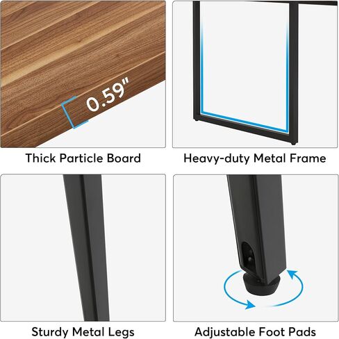 Tribesigns 8ft Conference Table ، 94.48L × 47.24W × 29.52H بوصة على شكل قارب مع طاولة اجتماعات مستطيل ، طاولة مجلس الإدارة الندوة الحديثة لغرفة المؤتمرات المكتبية (8 أقدام ، الجوز والأسود) in Kuwait