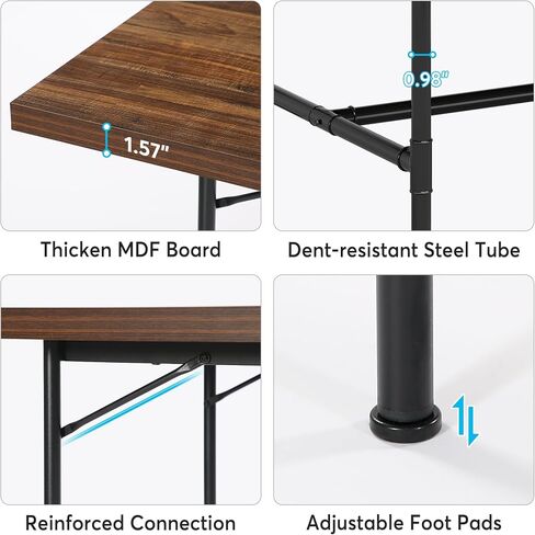 Tribesigns 8ft Conference Table ، 94.48L × 47.24W × 29.52H بوصة على شكل قارب مع طاولة اجتماعات مستطيل ، طاولة مجلس الإدارة الندوة الحديثة لغرفة المؤتمرات المكتبية (8 أقدام ، الجوز والأسود) in Kuwait