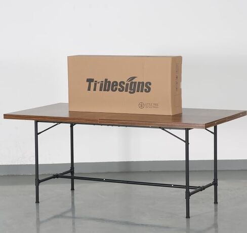 Tribesigns 8ft Conference Table ، 94.48L × 47.24W × 29.52H بوصة على شكل قارب مع طاولة اجتماعات مستطيل ، طاولة مجلس الإدارة الندوة الحديثة لغرفة المؤتمرات المكتبية (8 أقدام ، الجوز والأسود) in Kuwait
