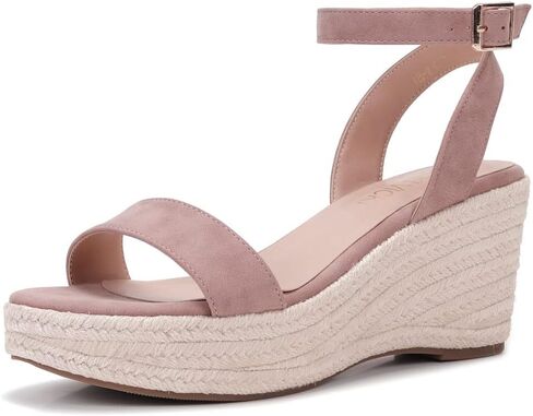 VICKI·VICKI Women's Platform Espadilles Wedge Beach Sandals Summer Sandals Open Toe Ankle Strap Sandals in Saudi Arabia