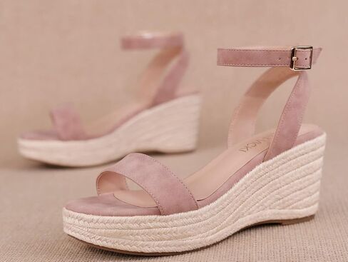 VICKI·VICKI Women's Platform Espadilles Wedge Beach Sandals Summer Sandals Open Toe Ankle Strap Sandals in Saudi Arabia