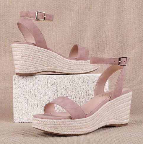 VICKI·VICKI Women's Platform Espadilles Wedge Beach Sandals Summer Sandals Open Toe Ankle Strap Sandals in Saudi Arabia