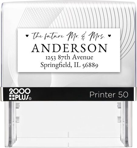 Personalized Wedding Return Address Stamp / 2000 Plus Self Inking Stamp/Future Mr and Mrs Black Ink Stamper/Made in The USA in Saudi Arabia