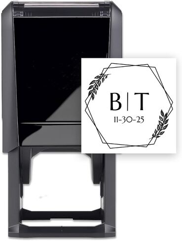 Personalized Wedding Return Address Stamp / 2000 Plus Self Inking Stamp/Future Mr and Mrs Black Ink Stamper/Made in The USA in Saudi Arabia