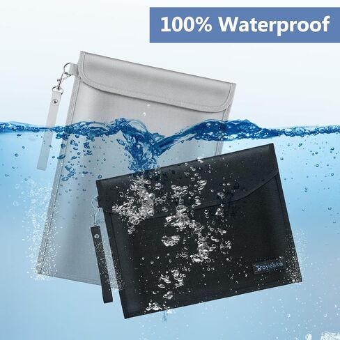 أكياس الأموال حقيبة مستندات مقاومة للحريق 2012 ℉ 2 حزمة 15x11 "/13x10" حقيبة مستندات مقاومة للماء حقيبة إثبات الحريق لـ Valuables Money Jewelry A4 File Legal Documents in Kuwait