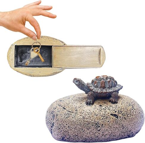 Hide-a-Key Outside Fake Rock, Outdoor Spare Key Holder- Looks & Feels like Real Stone Hidden Storage- Safe for Outdoor Garden or Yard, Hidden Safe Fake Stone (TURTLE) in Saudi Arabia