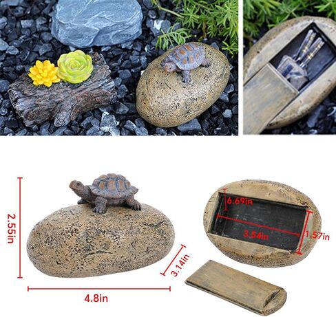 Hide-a-Key Outside Fake Rock, Outdoor Spare Key Holder- Looks & Feels like Real Stone Hidden Storage- Safe for Outdoor Garden or Yard, Hidden Safe Fake Stone (TURTLE) in Saudi Arabia