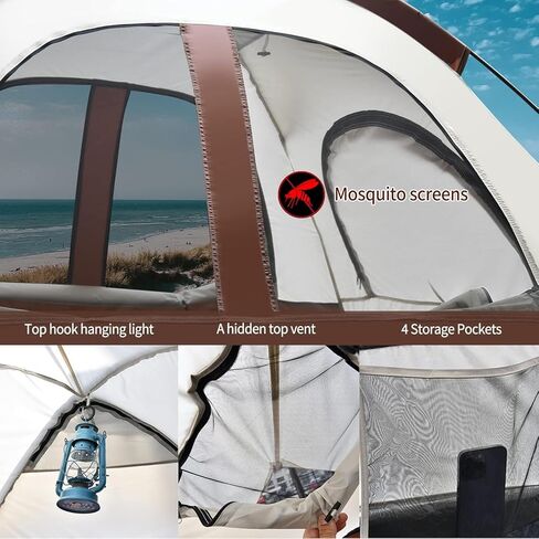 خيمة شاحنة تيكوم لسرير 5.5-5.8 قدم، خيمة سرير شاحنة مقاومة للماء PU3000 مم مع ذبابة مطر قابلة للإزالة، حقيبة حمل، 2 شخص محمول مزدوج الطبقة خيام شاحنة بيك اب مقاومة للرياح للتخييم وصيد الأسماك، كاكي in Kuwait