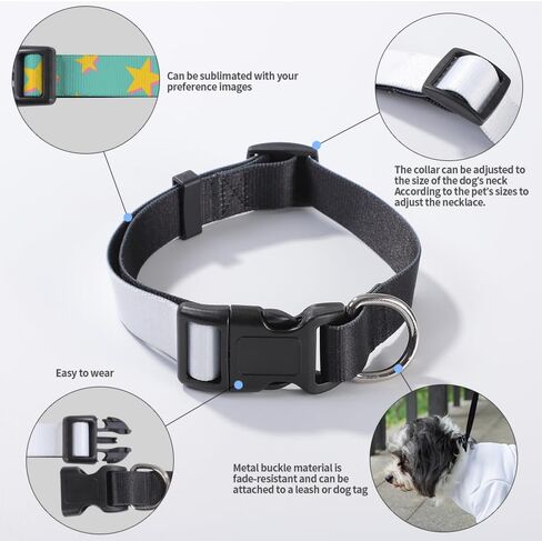 Craft Express Sublimation Blank Dog Collar - Medium and Large Size Collars for Dogs Ready to be Personalized - Set of 4 (Large) in Saudi Arabia