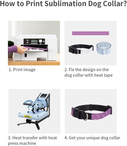 Craft Express Sublimation Blank Dog Collar - Medium and Large Size Collars for Dogs Ready to be Personalized - Set of 4 (Large) in Saudi Arabia