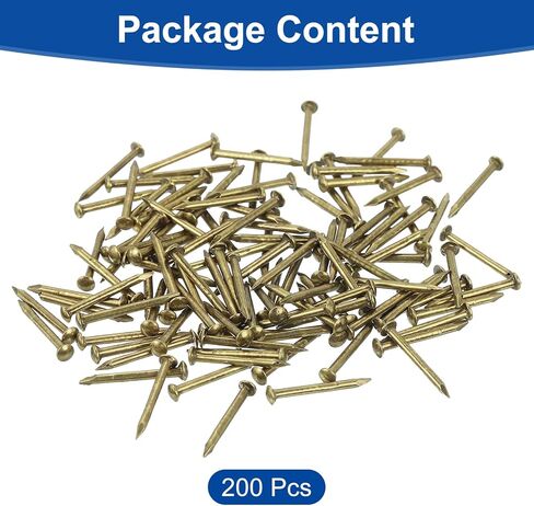 200 قطعة من أظافر الأجهزة الصغيرة من uxcell، 1.2 × 25 مم من الفولاذ الكربوني برأس مستدير للأظافر ذات اللمسة النهائية الشائعة لأعمال النجارة المنزلية، مشاريع تعليق الصور DIY، أسود in Kuwait