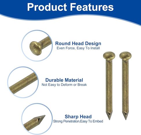 200 قطعة من أظافر الأجهزة الصغيرة من uxcell، 1.2 × 25 مم من الفولاذ الكربوني برأس مستدير للأظافر ذات اللمسة النهائية الشائعة لأعمال النجارة المنزلية، مشاريع تعليق الصور DIY، أسود in Kuwait