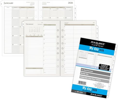 AT-A-GLANCE 2026 Planner, Daily & Monthly, 5-1/2" x 8-1/2", Desk Size 4, Two Page Per Day Refill, Loose-Leaf (481-225A-26) in Saudi Arabia