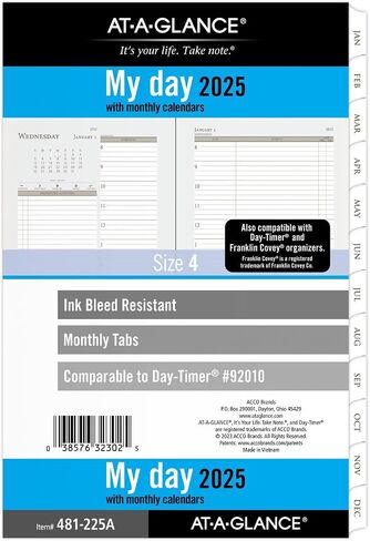 AT-A-GLANCE 2026 Planner, Daily & Monthly, 5-1/2" x 8-1/2", Desk Size 4, Two Page Per Day Refill, Loose-Leaf (481-225A-26) in Saudi Arabia