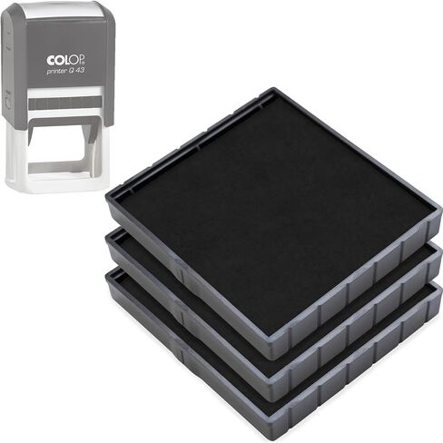 COLOP E/Q43 Non-Toxic, Water Based Premium Replacement Pad for Printer Q43 Stamp - Pack of 3 - Black in Kuwait