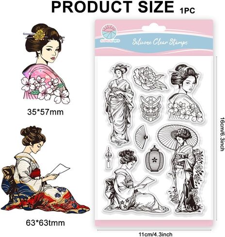 GLOBLELAND Fashion Woman Clear Stamps Dress Lady Silicone Clear Stamp Seals Butterfly Rose Transparent Stamps for DIY Scrapbooking Cards Making Photo Album Journal in Saudi Arabia