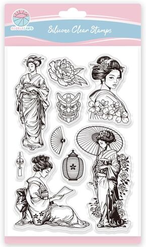 GLOBLELAND Fashion Woman Clear Stamps Dress Lady Silicone Clear Stamp Seals Butterfly Rose Transparent Stamps for DIY Scrapbooking Cards Making Photo Album Journal in Saudi Arabia