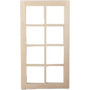 1pc Wood Color Dollhouse Window,Wooden Traditional 1/12 Scale 8-Pane Door Dollhouse Window Frame Miniature Furniture,Furniture Accessories