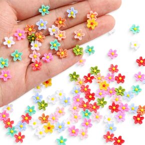 200PCS Resin Daisy Flowers for Crafts, Dollhouse Miniatures, Mini Resin Daisy Flowers, Resins Mini Things, Tiny Daisy Flower for Fairy Garden, Dollhouse Micro Landscaping Decoration