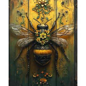 OKSGYTA Bee Paint by Numbers Kit for Adults, Paint by Number on Canvas, Abstract Art Digital Oil Painting Kits Suitable for Home Wall Decoration Gift 16"x20" No Frame