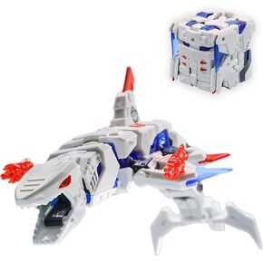 52TOYS BEASTBOX BB-17GW Great White Deformation Toys Action Figure, Converting Toys in Mecha and Cube, Perfect Birthday Party Gift for Teens and Adults, Based on Shark