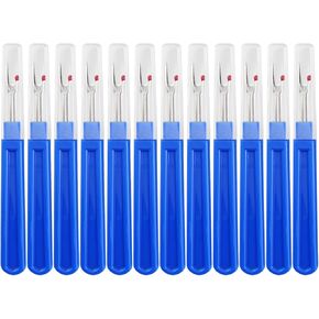 Caishun 12PCS 5.5 Inch Stitch Remover Handmade DIY Sewing Tool with Plastic Handle and Cover Seam Ripper
