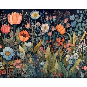 Haocy Paint by Numbers Kits for Adults,Paint by Numbers on Canvas,Painting by Numbers for Beginner,Easy DIY Acrylic Painting for Home Wall Decor,Gifts.(Flower)