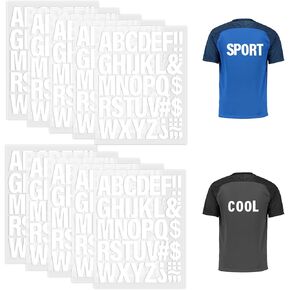 14 Sheets 199 Pcs Iron on Letters and Numbers, 8 Inch 0-9 Iron on Numbers & 2 Inch Heat Transfer Letter with A-Z Heat Transfer Vinyl for Clothing Fabric T-Shirt Jersey DIY Crafts